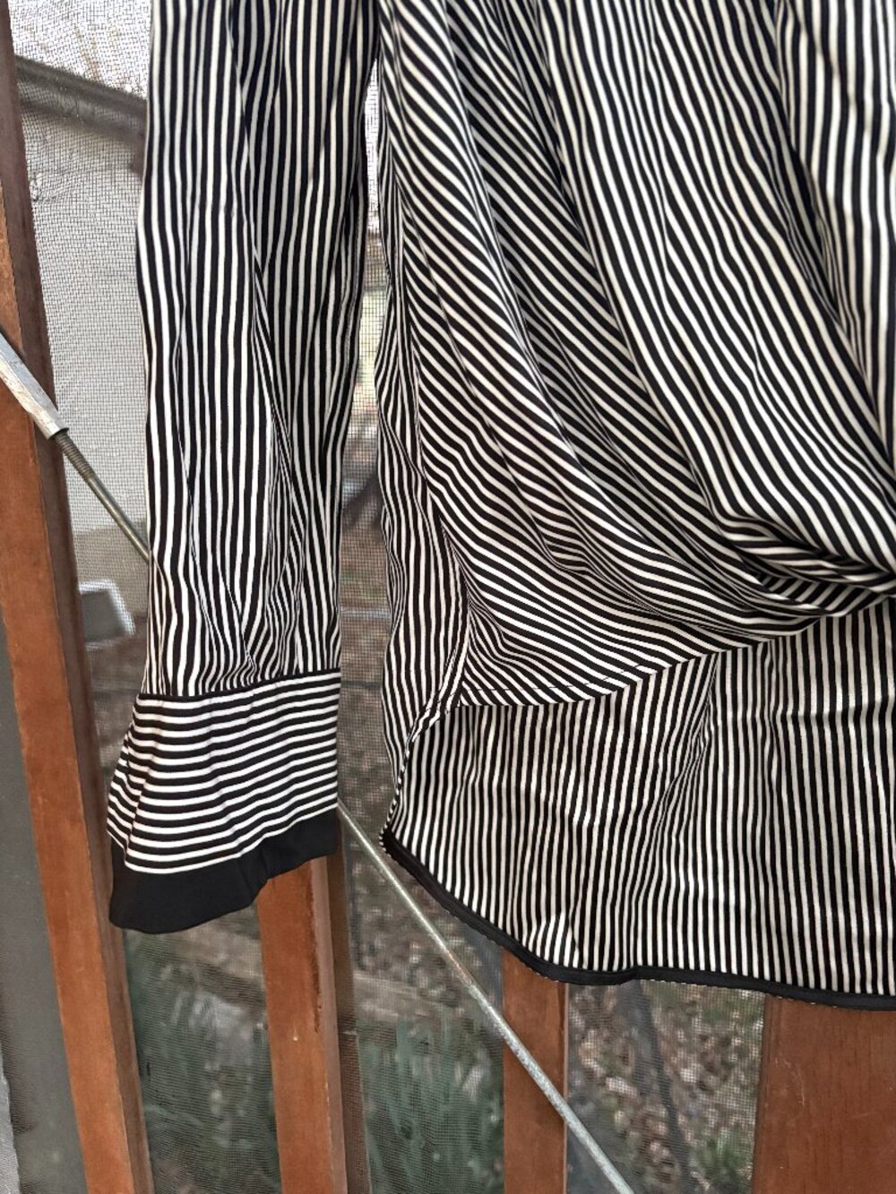 rag & bone The Lei Stripe Silk Blouse – Black and white  – Size XS/TP - Picture 4 of 7
